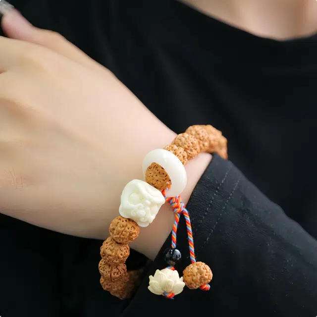 七小匠 新中式 国风 醒狮莲花 简约设计 金刚菩提 手串 男女同款情侣款