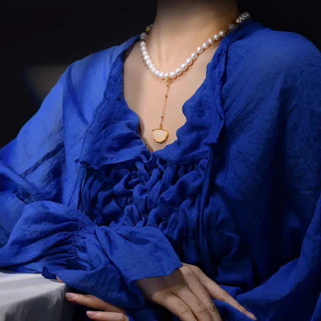 七小匠 国潮 复古如意 小众设计 简约时尚 轻奢高级感 和田玉 项链 女款 白玉