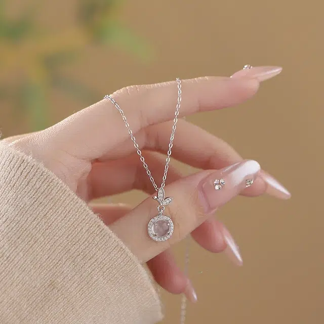 七小匠 诸事顺利 新中式 轻奢小众 国风国潮 文艺蝴蝶甜美小众设计淡雅国风高级感锁骨链#好运天然 玉髓 项链 女款