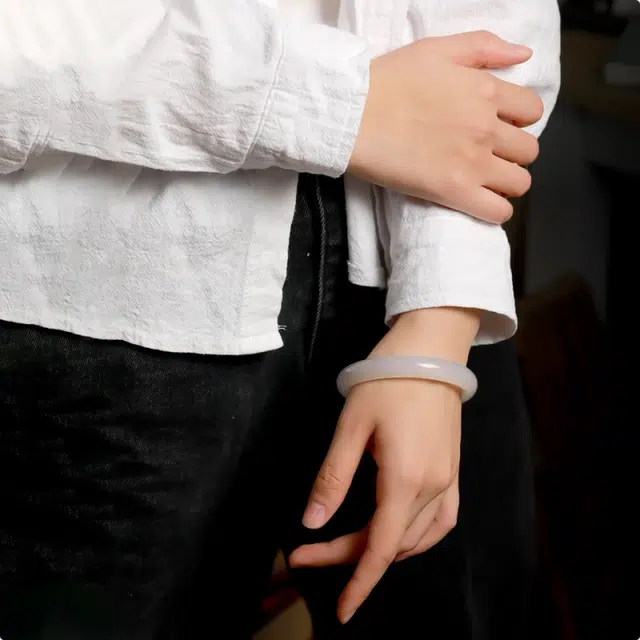 七小匠 国风 简约  民族风复古 白月光 玉髓 手镯 女款