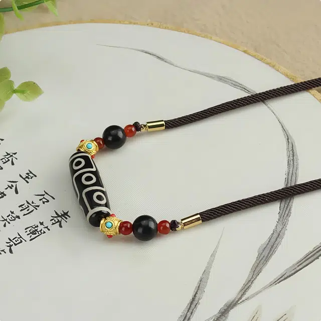 七小匠 新中式 国潮 国风 小众设计 简约 高级轻奢设计感 藏式天珠 玛瑙 玉石项链 男女同款情侣款