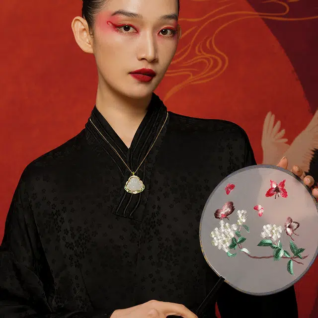 七小匠 新中式 复古佛头 轻奢时尚 优雅气质 小众设计感 豆种 项链 女款