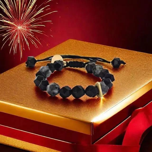 七小匠 复古高级感 黑曜石 玉石手串 男女同款情侣款