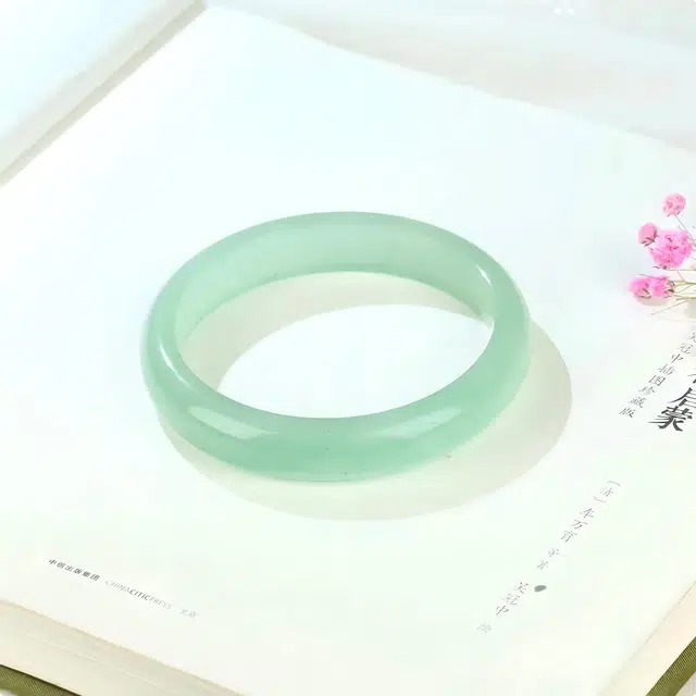 七小匠 质保青山黛 古风温婉 清冷感 高雅气质 汉服旗袍古装搭配腕饰 东陵玉 手镯 女款