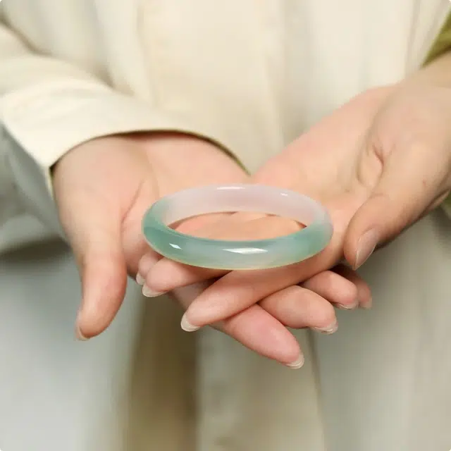 七小匠 新中式 国风 简约设计 半山半水平安 玉髓 手镯 女款