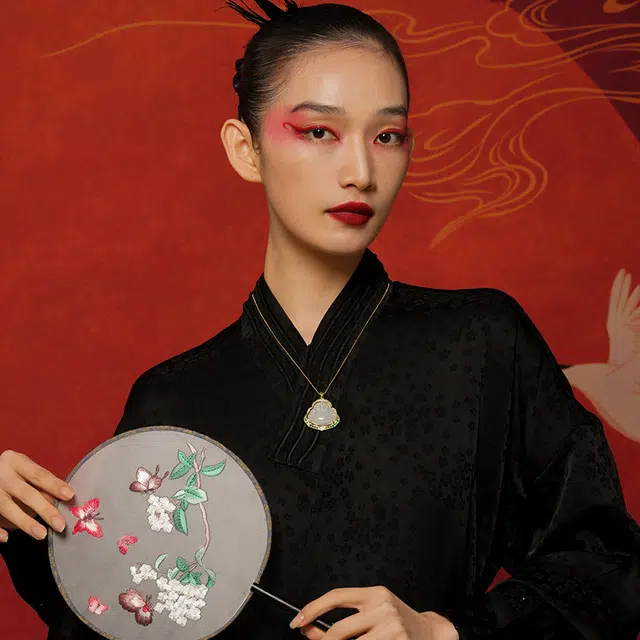 七小匠 新中式 复古佛头 轻奢时尚 优雅气质 小众设计感 豆种 项链 女款