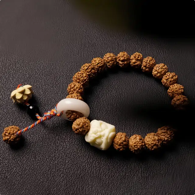 七小匠 新中式 国风 醒狮莲花 简约设计 金刚菩提 手串 男女同款情侣款