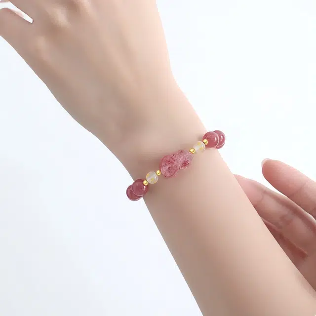 七小匠 新中式 国潮 招财貔貅 水晶 玉石手链 女款