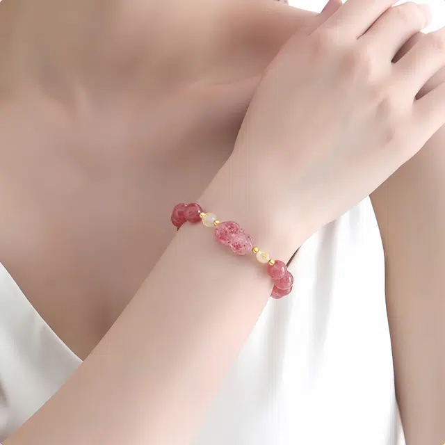 七小匠 新中式 国潮 招财貔貅 水晶 玉石手链 女款