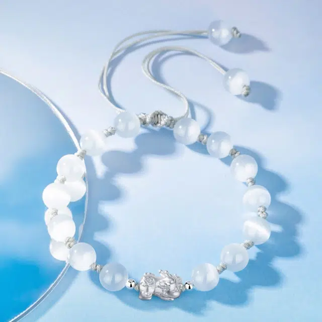 七小匠 新中式 招财貔貅 轻奢高级感 小众设计 黑曜石 手链 男女同款情侣款