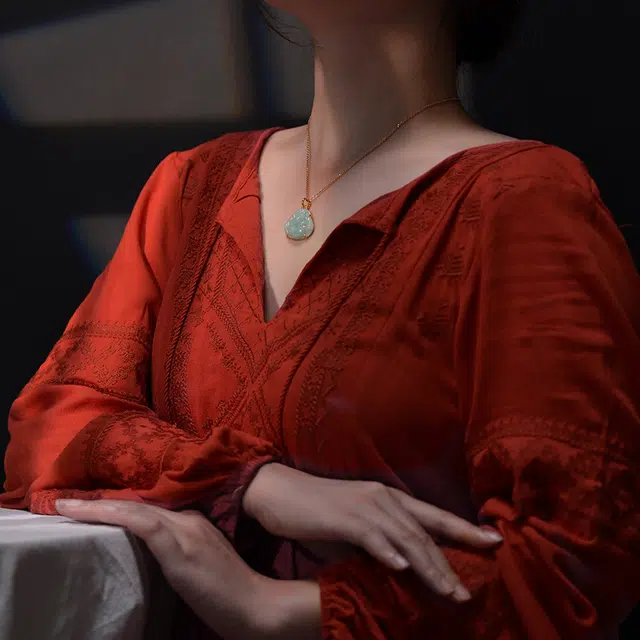 七小匠 国潮 复古佛头 轻奢时尚 小众设计高级感 糯种 项链 女款