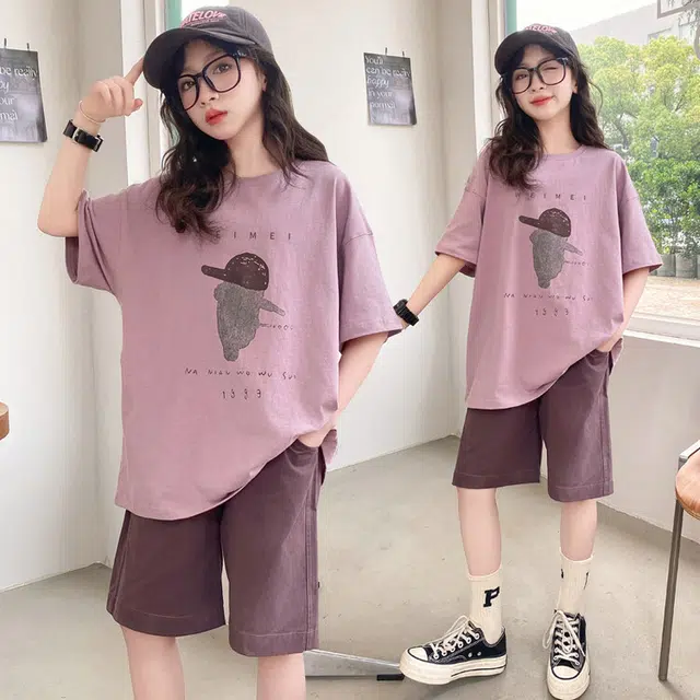 大童 蓝精灵 舒适宽松时尚休闲运动套装 紫色