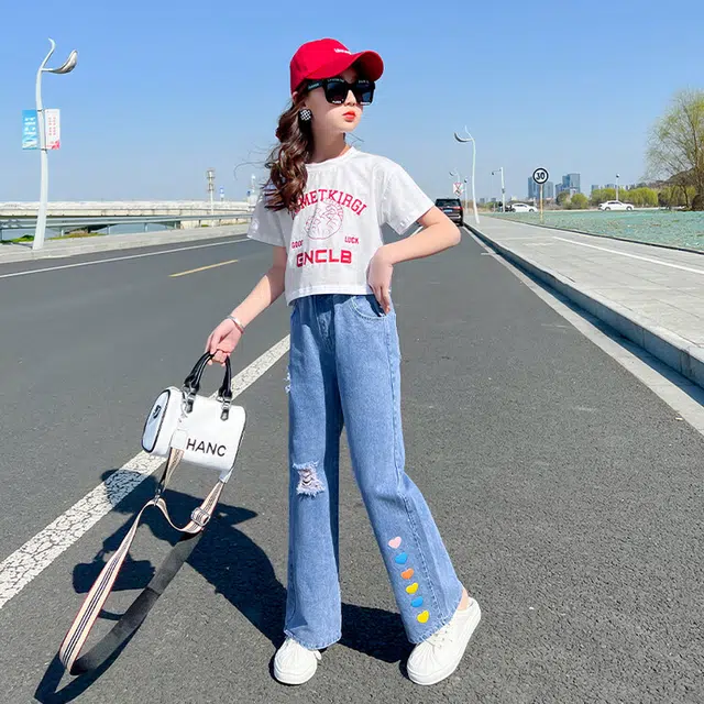 大童 蓝精灵 舒适薄款简约时尚休闲运动套装 白色