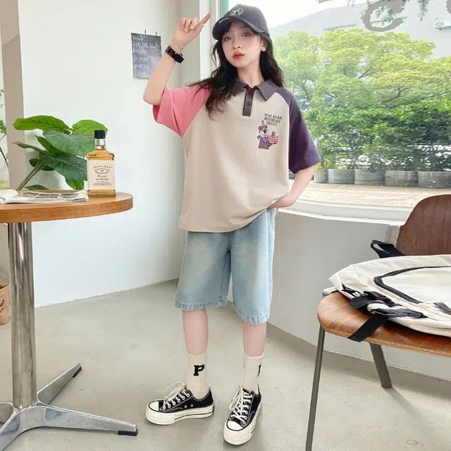 大童 蓝精灵 舒适宽松时尚洋气休闲运动套装 灰色