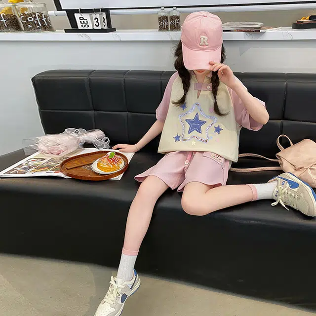 大童 蓝精灵 舒适透气柔软亲肤休闲运动套装