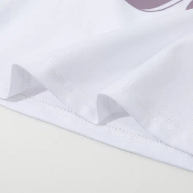 中童 蓝精灵 圆领简约舒适短袖上衣松紧腰短裤休闲运动套装 紫色