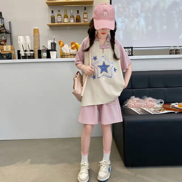 大童 蓝精灵 舒适透气柔软亲肤休闲运动套装