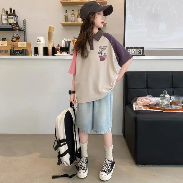 大童 蓝精灵 舒适宽松时尚洋气休闲运动套装 灰色