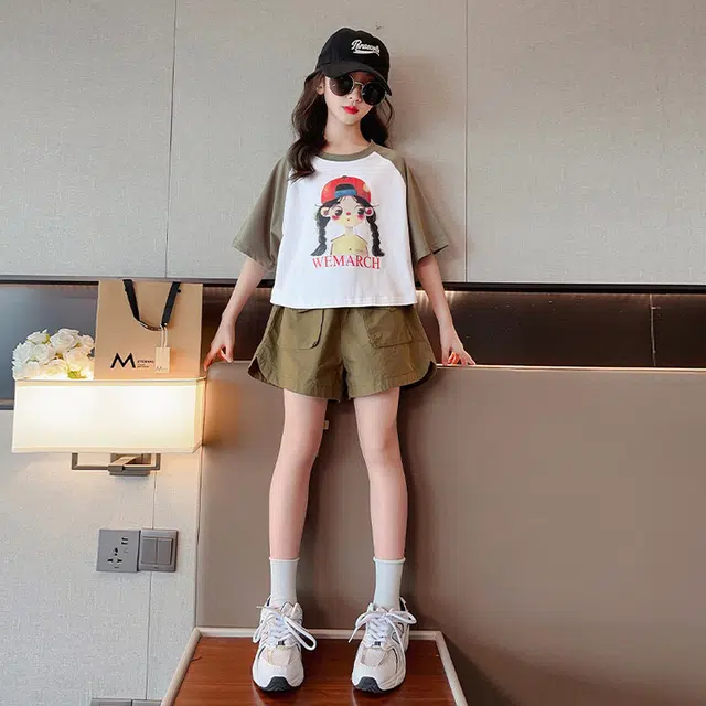 大童 蓝精灵 简约舒适宽松休闲运动套装 白色