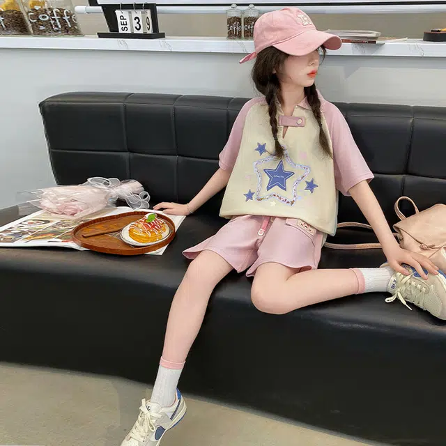 大童 蓝精灵 舒适透气柔软亲肤休闲运动套装