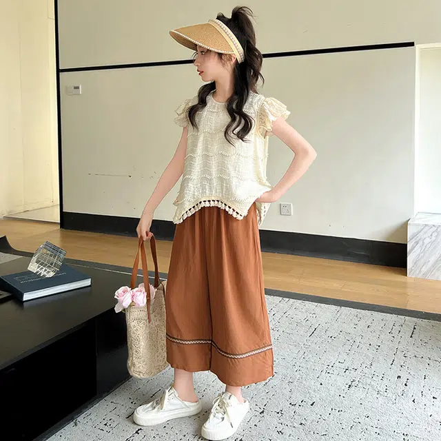 大童 蓝精灵 柔软亲肤舒适休闲运动套装 米色