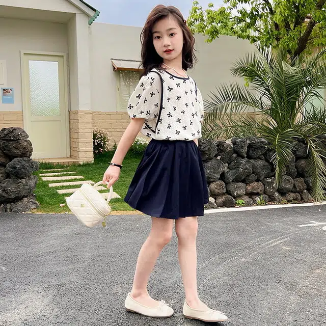 大童 蓝精灵 透气柔软亲肤休闲运动套装 白色