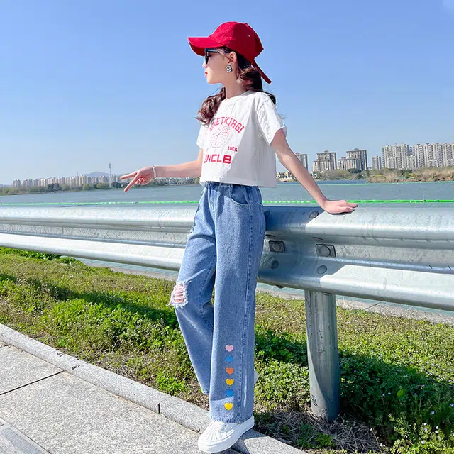 大童 蓝精灵 舒适薄款简约时尚休闲运动套装 白色