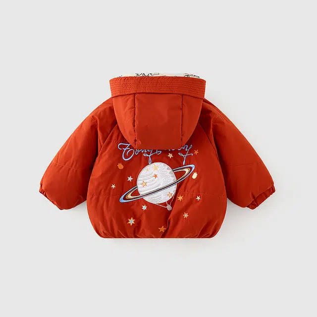中小童 童泰连帽外套冬季宝宝夹棉加厚衣服外出上衣棉袄棉服