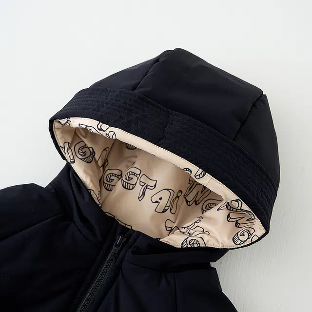 中小童 童泰连帽外套冬季宝宝夹棉加厚衣服外出上衣棉袄棉服