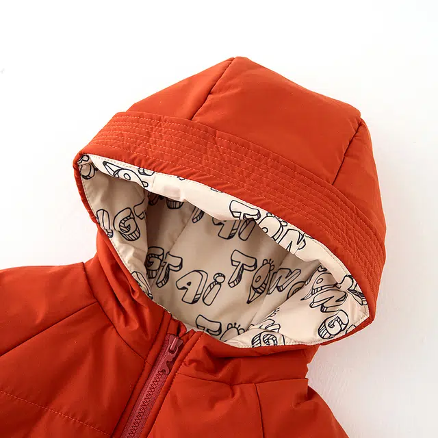 中小童 童泰连帽外套冬季宝宝夹棉加厚衣服外出上衣棉袄棉服