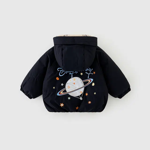 中小童 童泰连帽外套冬季宝宝夹棉加厚衣服外出上衣棉袄棉服