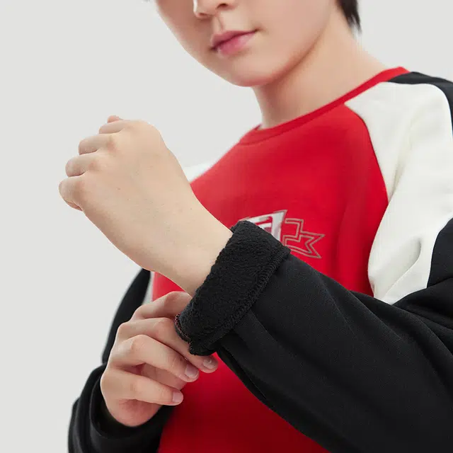 安踏儿童 拼接汉字圆领舒适透气卫衣字母中腰长裤休闲运动套装青少年