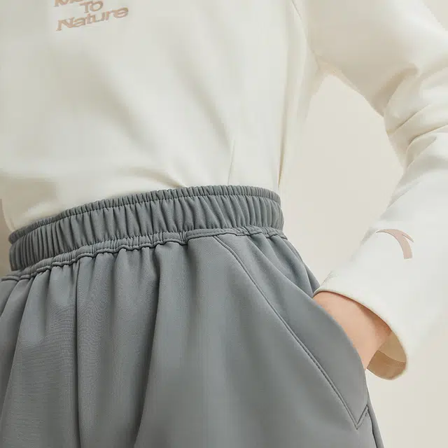 安踏儿童 时尚百搭松紧腰休闲长裤 旷野灰 青少年