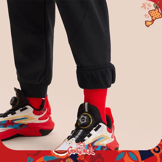 青少年 安踏儿童针织运动裤 时尚舒适百搭 黑色