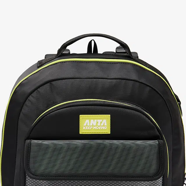 安踏儿童 护脊平衡拉链开合 织物 双肩包 常规 儿童款 黑色