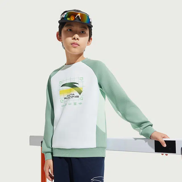 安踏儿童卫衣 跑步系列 针织时尚套头百搭 青少年