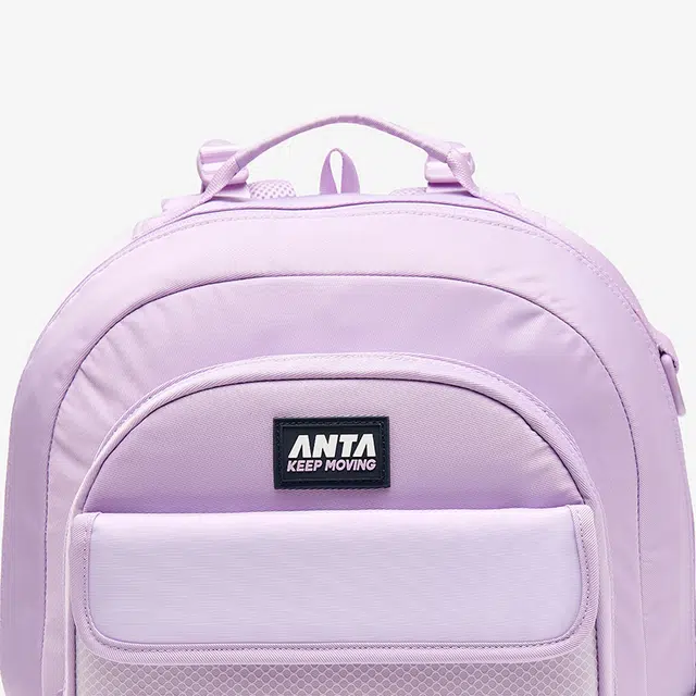 安踏儿童 护脊平衡拉链开合物 织 双肩包 常规 儿童款 粉紫/藏青