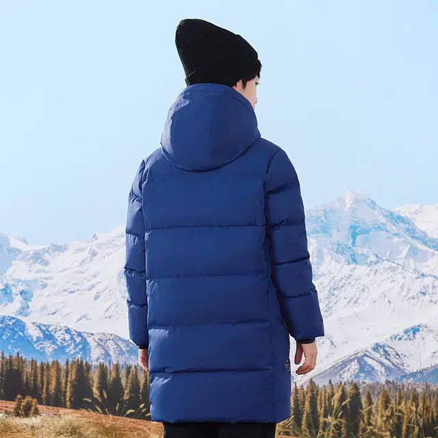 安踏儿童 轻盈保暖时尚柔软羽绒服 涡轮蓝 青少年