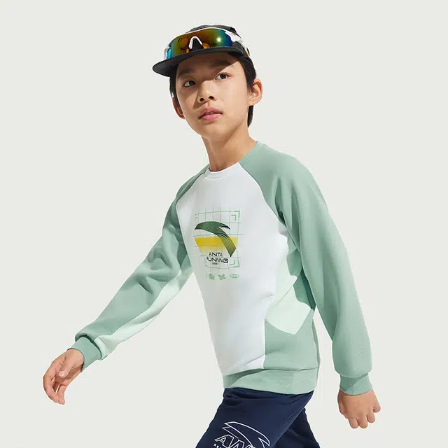 安踏儿童卫衣 跑步系列 针织时尚套头百搭 青少年