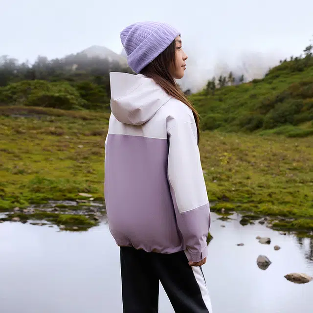 安踏儿童 防风雨科技 摇粒绒内胆三合一外套 连帽舒适时尚冲锋衣 浅雾紫/梅花紫 青少年