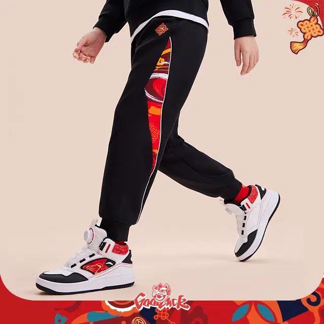 青少年 安踏儿童针织运动裤 时尚舒适百搭 黑色