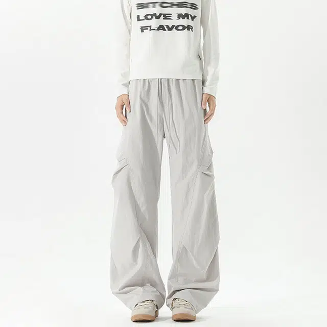 行更远 美式街头褶皱小众设计感高级感高街痞帅户外登山露营骑行运动日常通勤宽松百搭舒适亲肤直筒伞兵工装休闲裤 男女同款