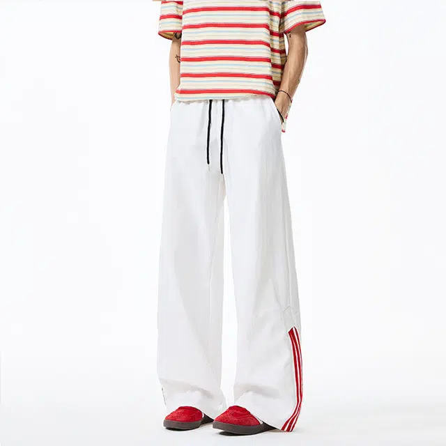 行更远 美式高街条纹设计户外登山徒步运动骑行速干透气日常通勤宽松百搭舒适薄款休闲工装裤 男女同款