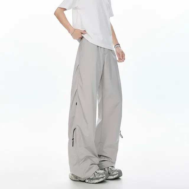 行更远 美式高街速干凉感褶皱小众设计感高级感户外运动登山徒步宽松百搭舒适垂感夏季伞兵休闲裤 男女同款