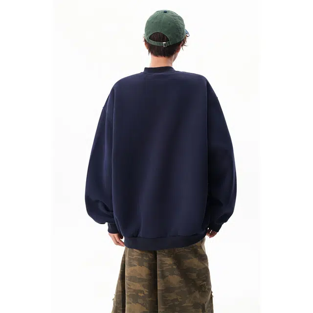 行更远 美式趣味卡通小狗毛巾绣小众设计感高级感慵懒风松弛感学院风日常通勤宽松百搭舒适亲肤秋季休闲开衫卫衣 男女同款