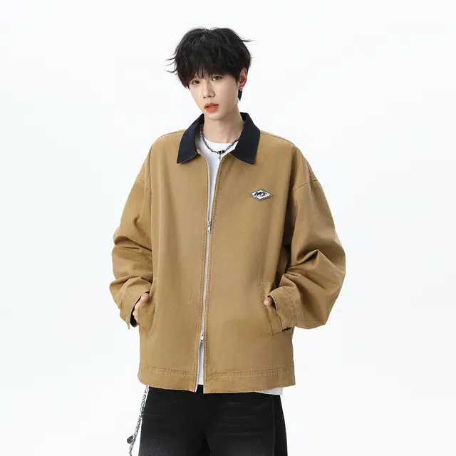 行更远 美式复古工装水洗做旧外套秋季夹克 男女同款