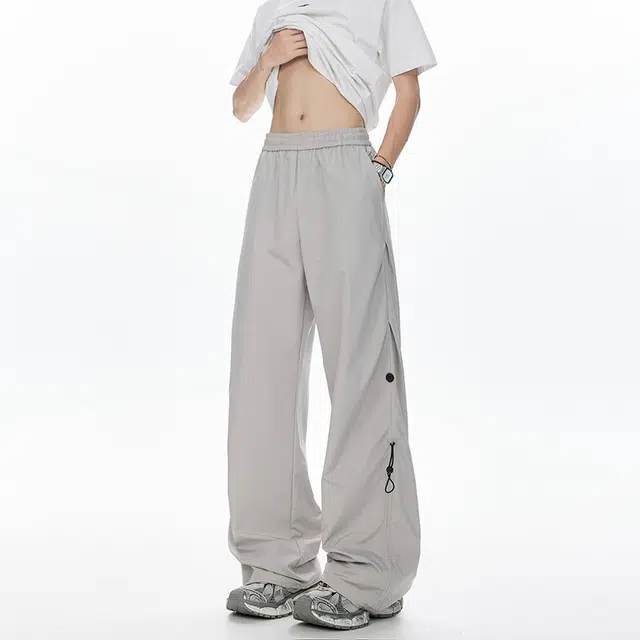 行更远 美式高街速干凉感褶皱小众设计感高级感户外运动登山徒步宽松百搭舒适垂感夏季伞兵休闲裤 男女同款