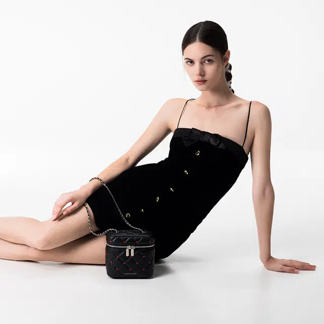 CHARLES&KEITH Heart Series PU Quilted Crossbody Bag Small