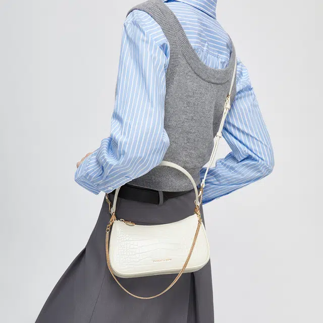 CHARLESKEITH ck PU Cream CrocoBlack Croco
