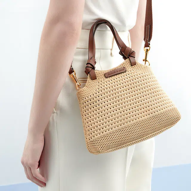 CHARLESKEITH PU ckTote WhiteMultiSand